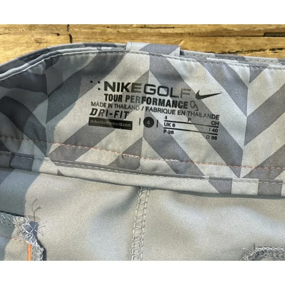 Nike Golf Women’s Gray Striped Tie Waist Golf Shorts Size 4